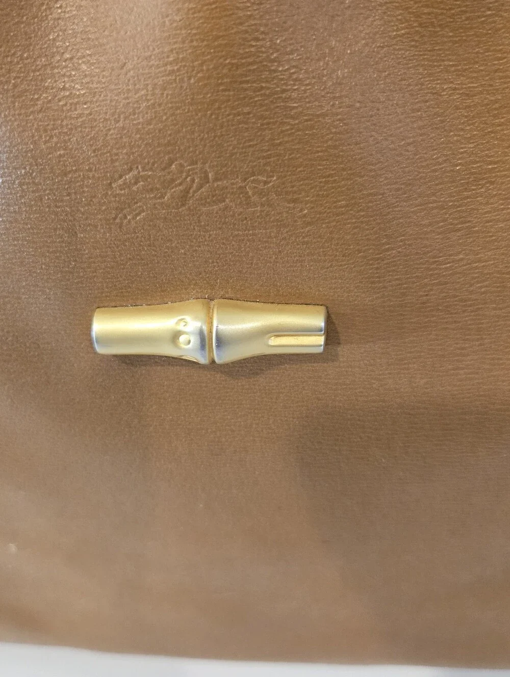 Longchamp Brown Leather Handbag Tote Purse Shoulder Bag Gold hardware - Picture 2 of 9